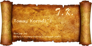 Tomay Kornél névjegykártya