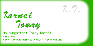 kornel tomay business card